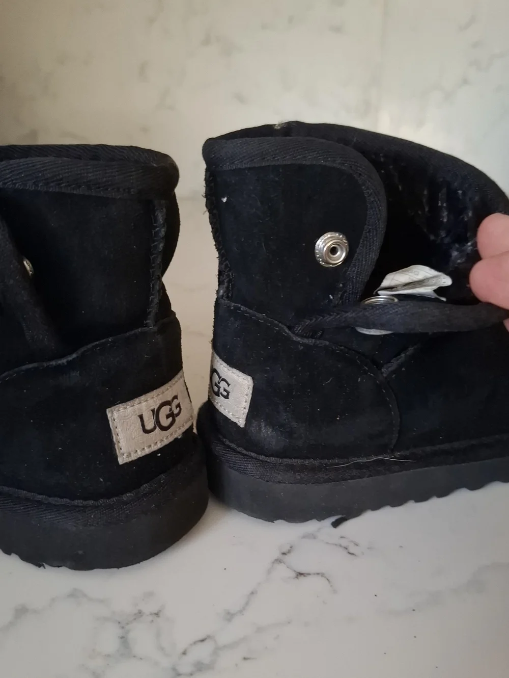 UGG Kids Classic Mini Black Suede Boot